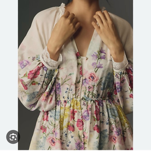 NWT 🏷️ Anthropologie Let Me Be V-Neck A-line Mini dress, L. - Picture 2 of 9